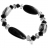 Bracelet argent multi pierres noires