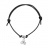 Bracelet argent noir coulissant pampille triskel