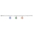 Bracelet argent rhodié enfant 3 pampilles poissons couleur - 16c