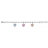 Bracelet argent rhodié enfant 3 pampilles tete de chien couleur