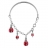 Bracelet argent rhodié enfant semi riGIde pampilles 4 coccinelle