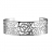 Bracelet argent rigide ouvragé motif floral