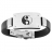 Bracelet caoutchouc motif ying et yang sur plaque acier