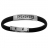 Bracelet caoutchouc noir + motif grec acier