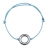 Bracelet cordon coulissant bleu ciel élément rond argent rhodié