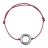 Bracelet cordon coulissant grenat élément rond argent rhodié
