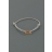 Bracelet Cordon mini biscuit plaqué or - gris