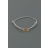 Bracelet Cordon mini biscuit plaqué or - gris