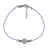 Bracelet cordon violet boule givrée argent rhodié
