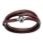 Bracelet lacet cuir marron avec fermoir boule acier aimantée