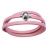 Bracelet lacet cuir rose avec fermoir boule acier aimantée