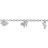 Bracelet maille jaseron + pampilles chat.chien.dauphin argent rh
