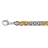 Bracelet maille palmier bicolore 19cm
