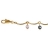 Bracelet plaqué or boules grises et rose pampilles 19+2,5cm