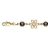 Bracelet plaqué or fantaisie motif<a title='composition florale pour la saint-valentin' href='http://www.familyby.com/boutiques/detailCategorie/4211' style='text-decoration:none; color:#333'><strong> fleur</strong></a> pierres noires 17+2,5cm