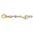 Bracelet plaqué or maille motif clef de Sol et zirconias bleu ci