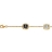 Bracelet plaqué or motif carré noir et blanc 18cm