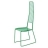 Chaise design verte Alieno haut dossier