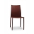 Chaise en cuir recyclé marron