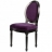 Chaise médaillon velours aubergine