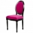 Chaise médaillon velours fushia