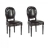 Chaises médaillon cuir baroque Murano noires (X2) Couleur Noir Matière Bois