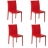 Chaises salle à manger CLASSY (X4) Couleur Rouge Matière Cuir synthétique