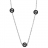 Collier acier boules noires céramique