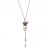 Collier acier deux papillons nacre et pampilles gouttes