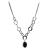 Collier acier double chaine pendentif ovale noir