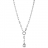 Collier acier femme Y perle blanche