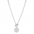 Collier acier fermoir barette grosse pastille nacre blanche