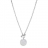 Collier acier fermoir barette grosse pastille nacre blanche