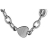 Collier acier maille grain de cafe et coeurs