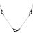 Collier acier maillons entrelacés noirs