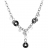 Collier acier pampilles rondes et noir