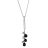 Collier acier pendentif tube et grappes de perles