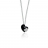 Collier argent coeur en onyx et oxydes de zirconium
