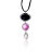 Collier Argent 'ELLE' avec onyx, nacre et oxyde rose