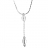 Collier argent forme Y chaine paloma diamantée pendant oval