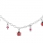 Collier argent pampilles coccinelles et zirconias roses réglable