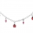 Collier argent pampilles coccinelles et zirconias roses réglable