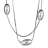 Collier argent rhodié 2 fils motif olives 42cm