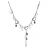 Collier argent rhodié avec pampilles coeurs et pierres violettes