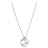 Collier argent rhodié avec pendant cercles perle crème imitation