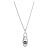 Collier argent rhodié avec pendant perle grise imitation