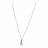 Collier argent rhodié avec pendentif carré pierre ronde blanche