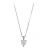 Collier argent rhodié avec pendentif coeur serti clos pierres bl