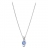 Collier argent rhodié avec pendentif pastille bleue