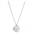 Collier argent rhodié cercle serpentin avec pierre blanche